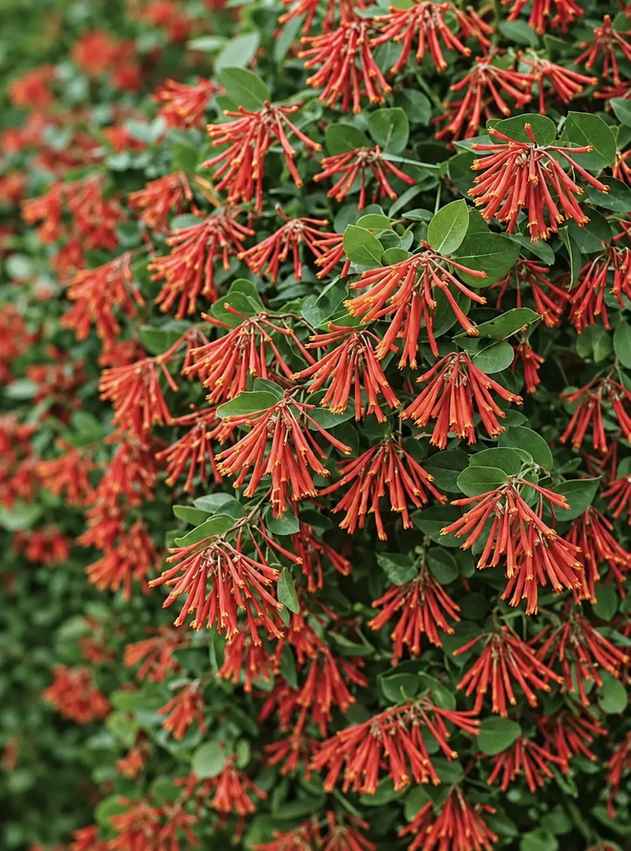 Жимолость Брауна 'Dropmore Scarlet'